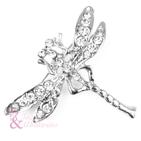 Broche libélula metal-strass 5X2 CM