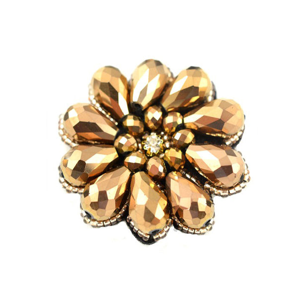 Aplicacion flor de cristal dorado