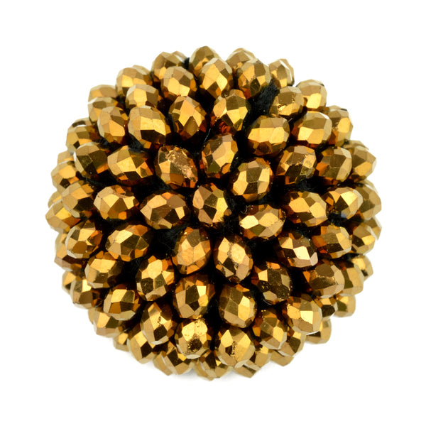 Botón semibola 30mm pedrería oro