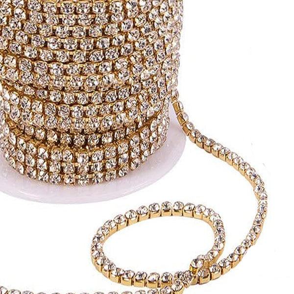 Cadena cristal strass 2 5 mm oro