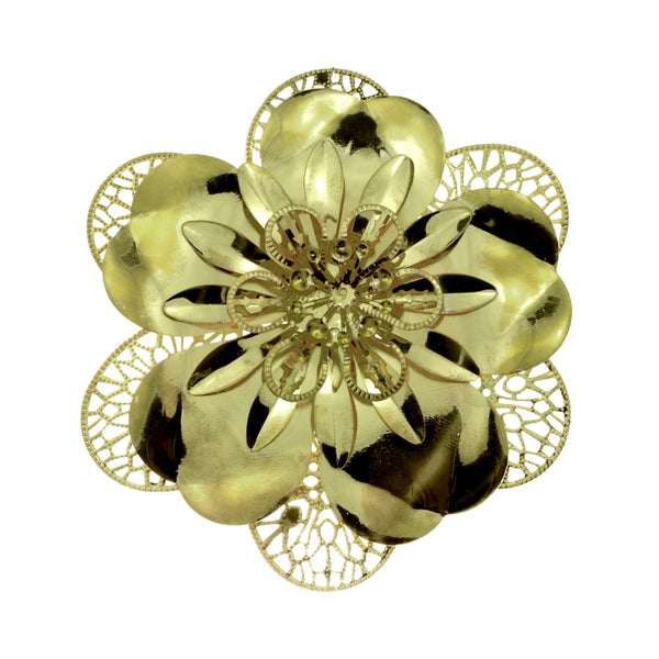 Flor Laton 10 CM oro viejo