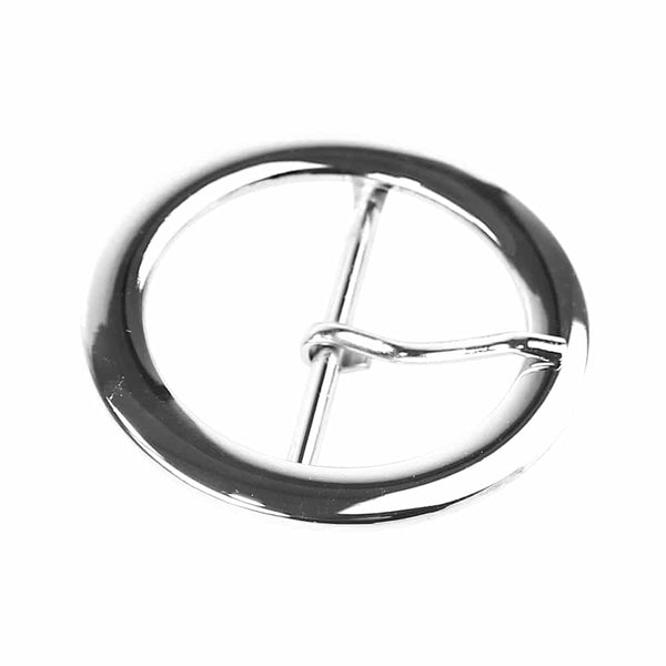 Hebilla circular de Zamak plata