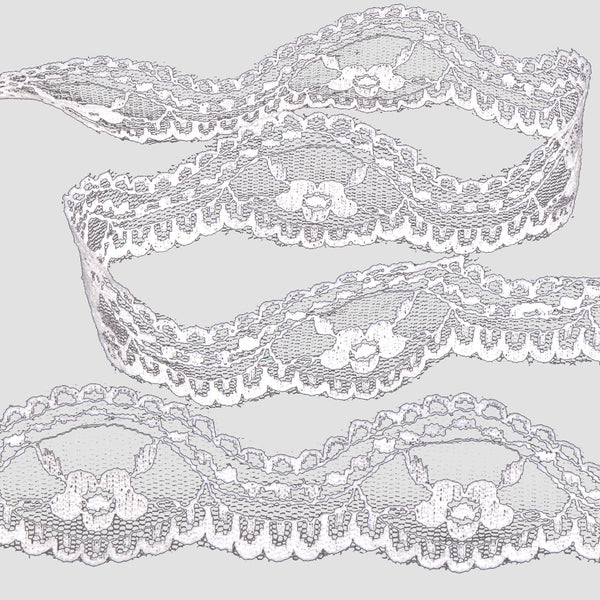 Puntilla de nylon 4 CM blanco