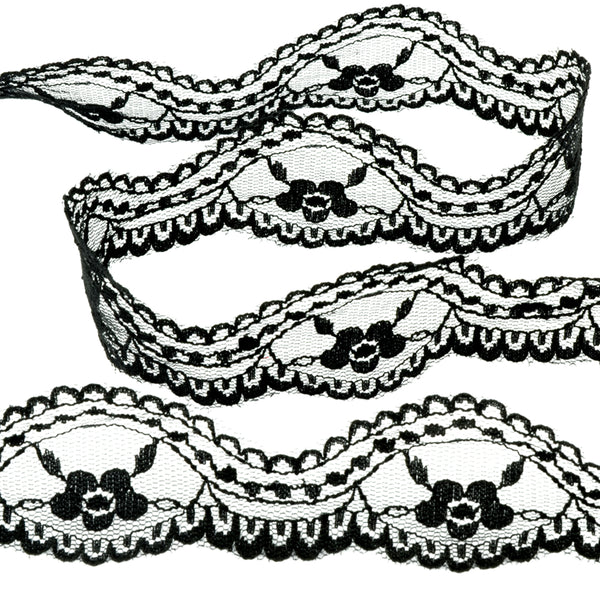 Puntilla de nylon 4 CM negro