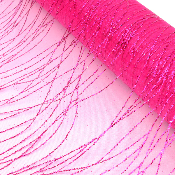 Tul rallado brillantina 48 CM fucsia