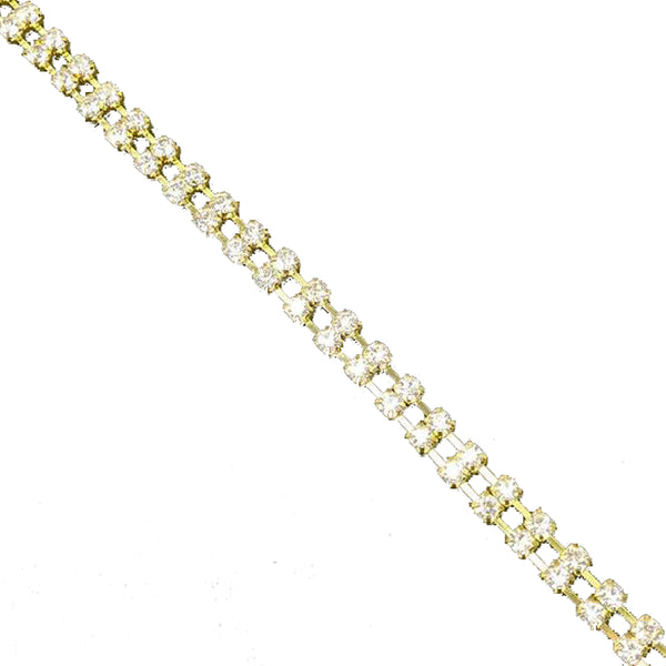 cadena doble strass 5mm oro