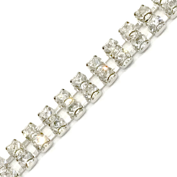 cadena doble strass 5mm plata