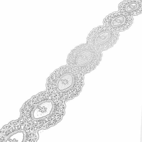 organza bordada 5 cm plata