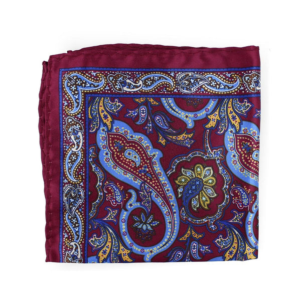 pañuelo seda paisley granate