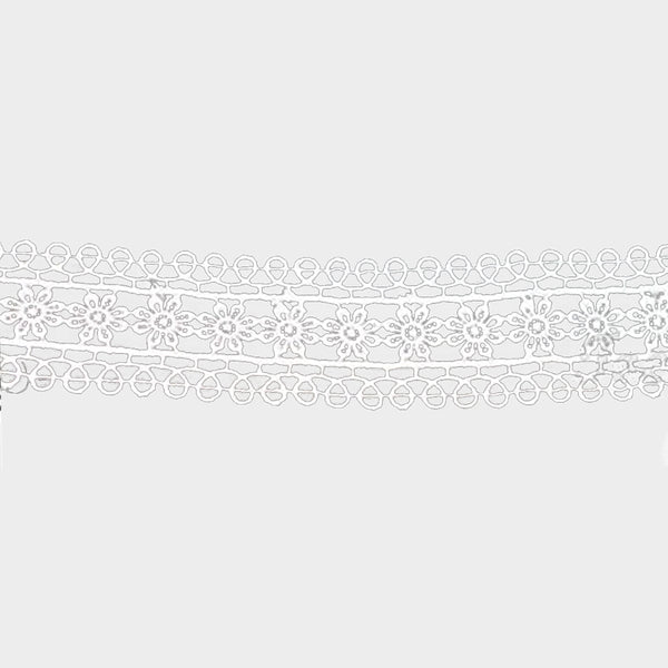 tira guipur flores 28 mm blanco