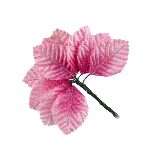 10 hoja antelina 4x3 cm rosa