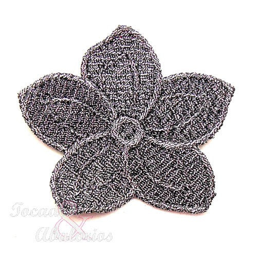 Aplique flor metalizada 6.5 CM