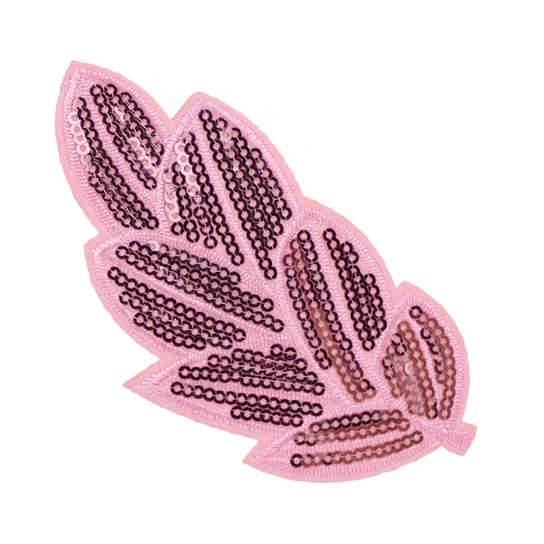 Aplicación hoja de lentejuelas termoadhesiva rosa