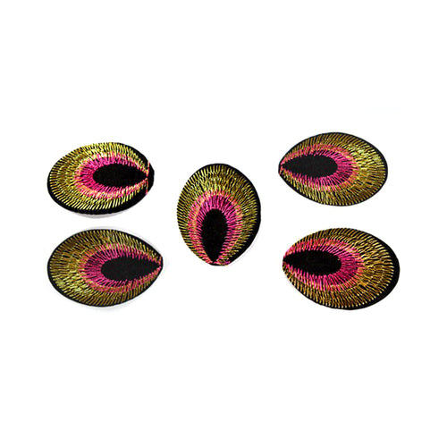 Aplicación oval bordada termoadhesiva fucsia