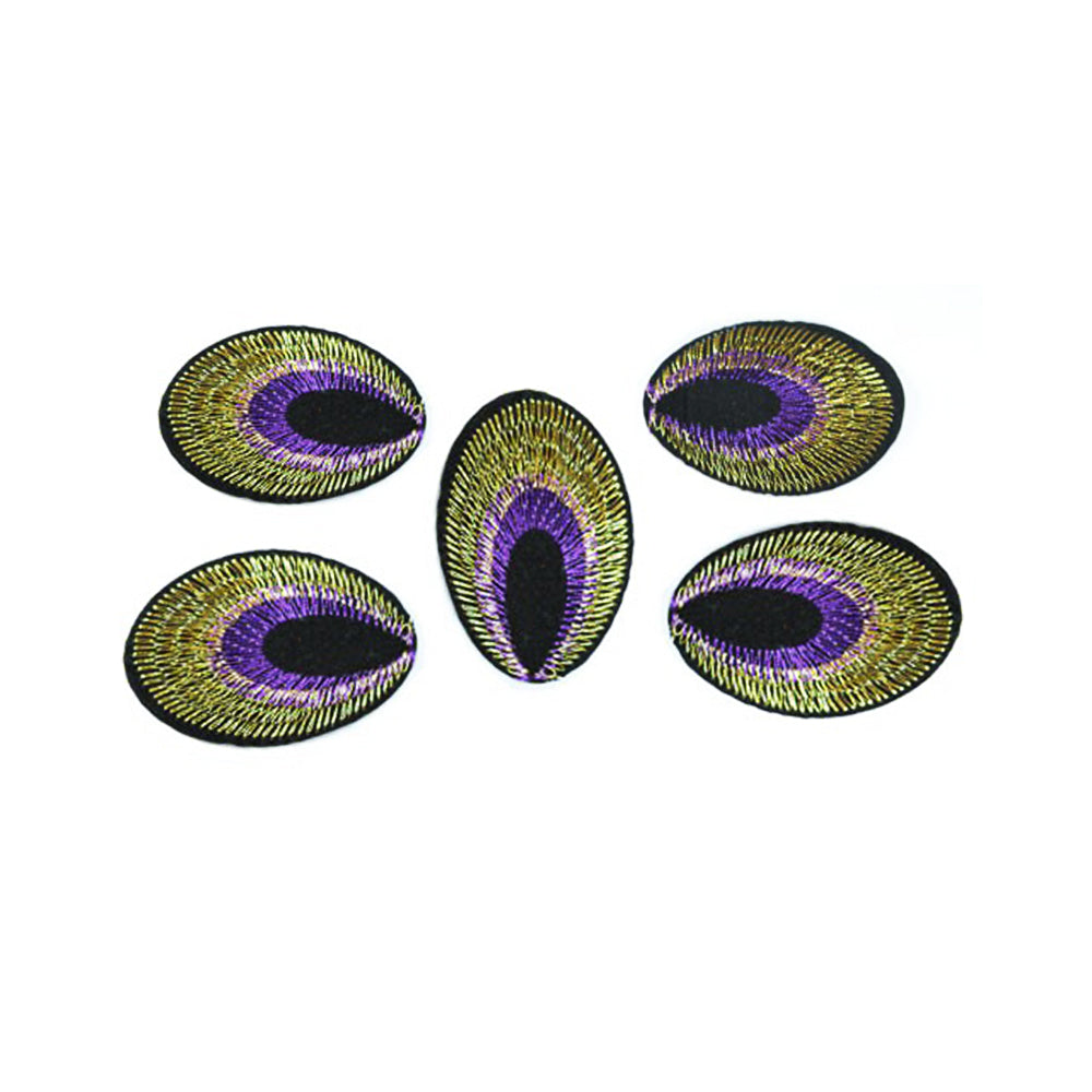 Aplicación oval bordada termoadhesiva morado
