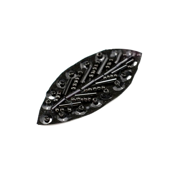 Aplicación rocalla hoja 6X2 5 cm negro