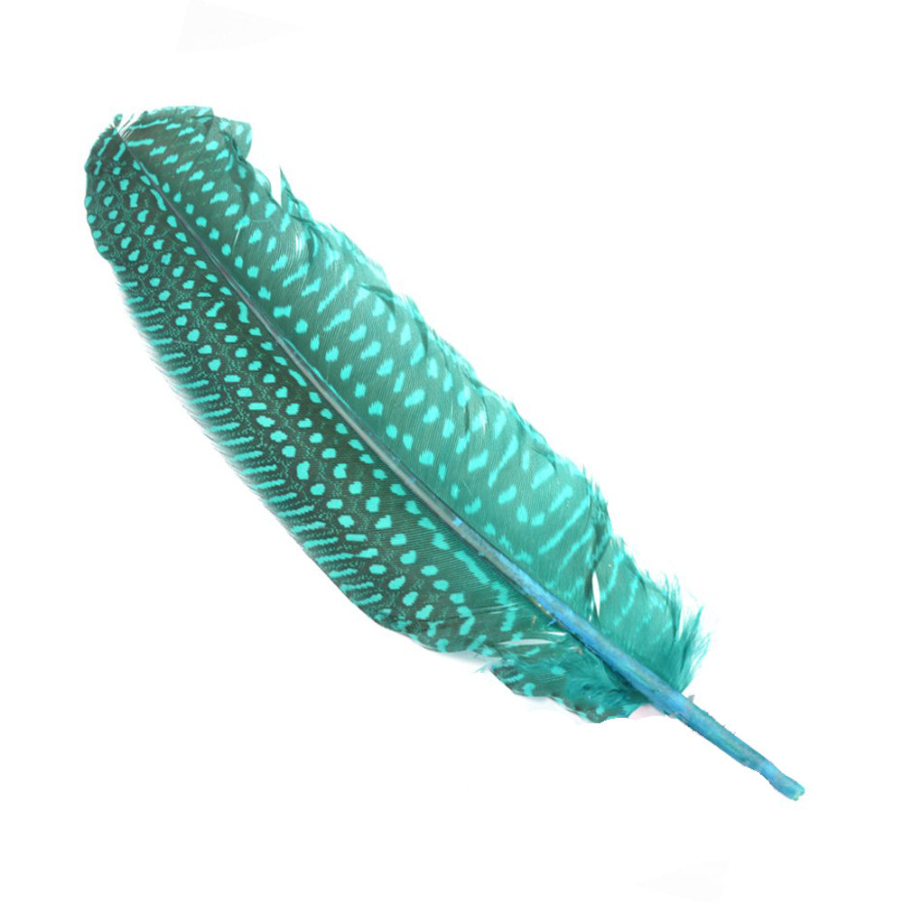 Bolsa Plumas Guinea 20 cm jade