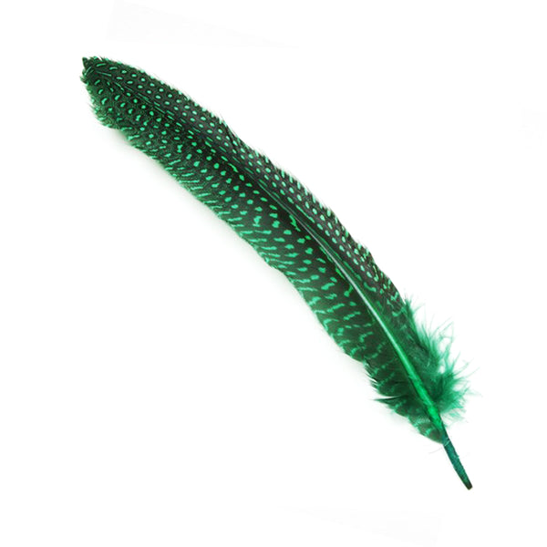 Bolsa Plumas Guinea 20 cm verde topacio