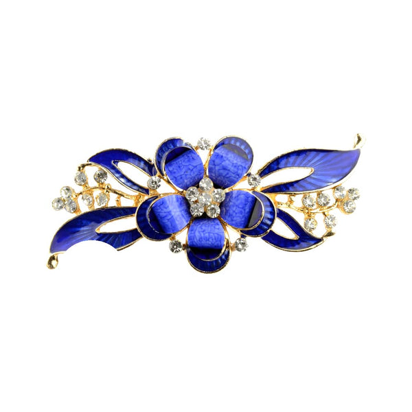 Broche Flor Esmaltada azul