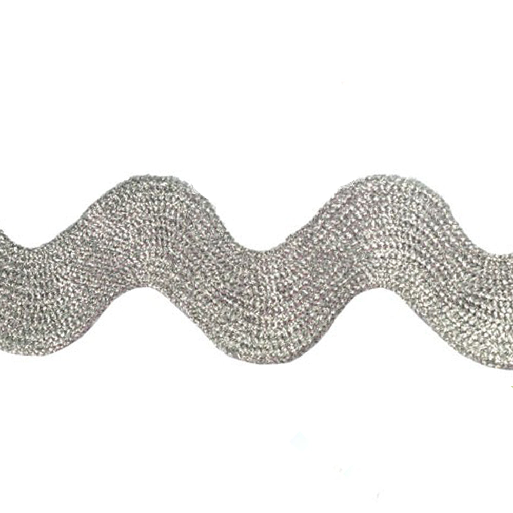 Cinta ondulina lamé 5 cm plata