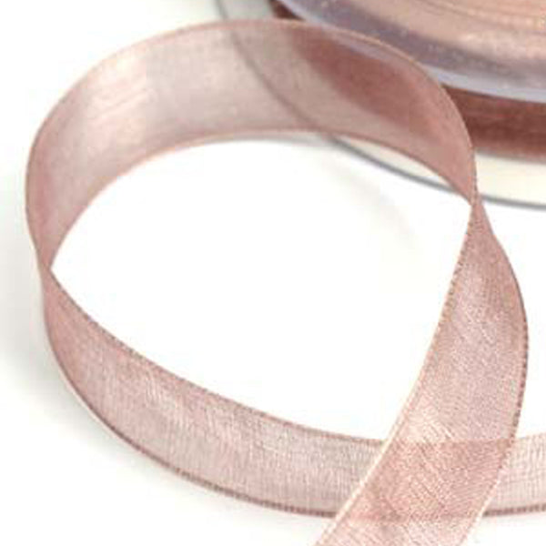 Cinta organdí 15 mm rosa nude oscuro