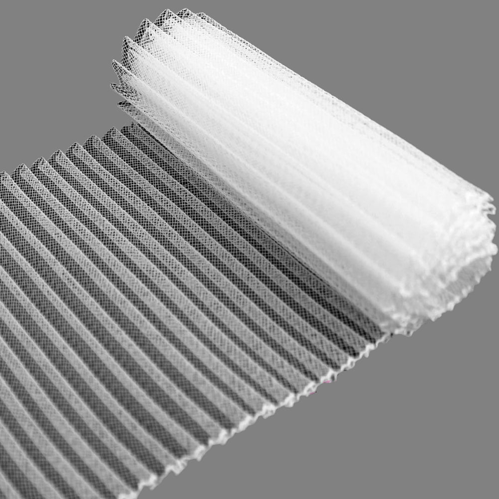 Crin plisado 15 cm blanco