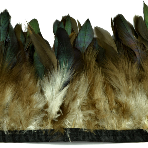 Fleco Pluma gallo 15 CM marrón y verde