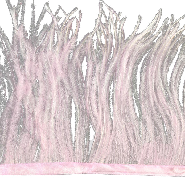 Fleco de avestruz rosa