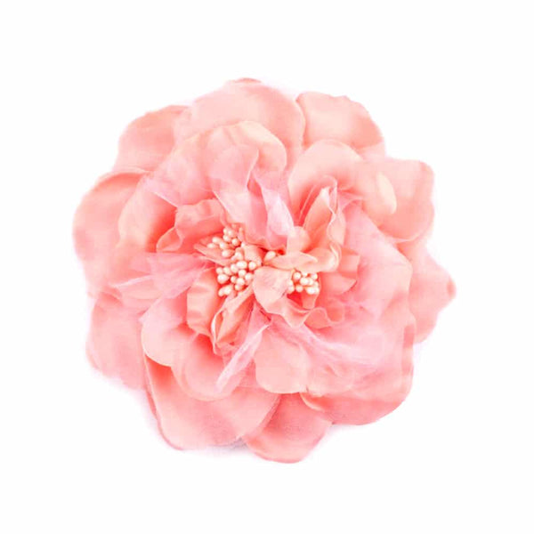 Flor 16 cm tul pistilos salmón