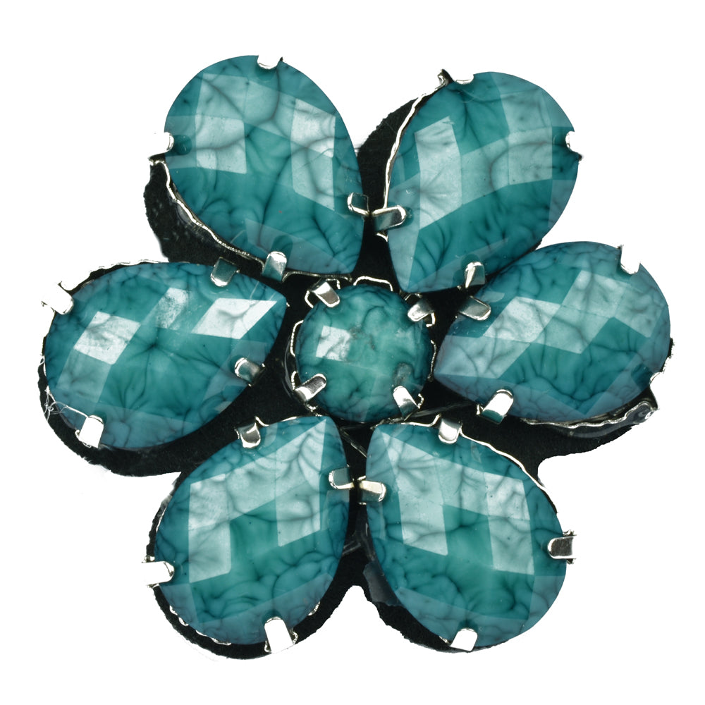 Flor Piedra 4 5 cm verde agua