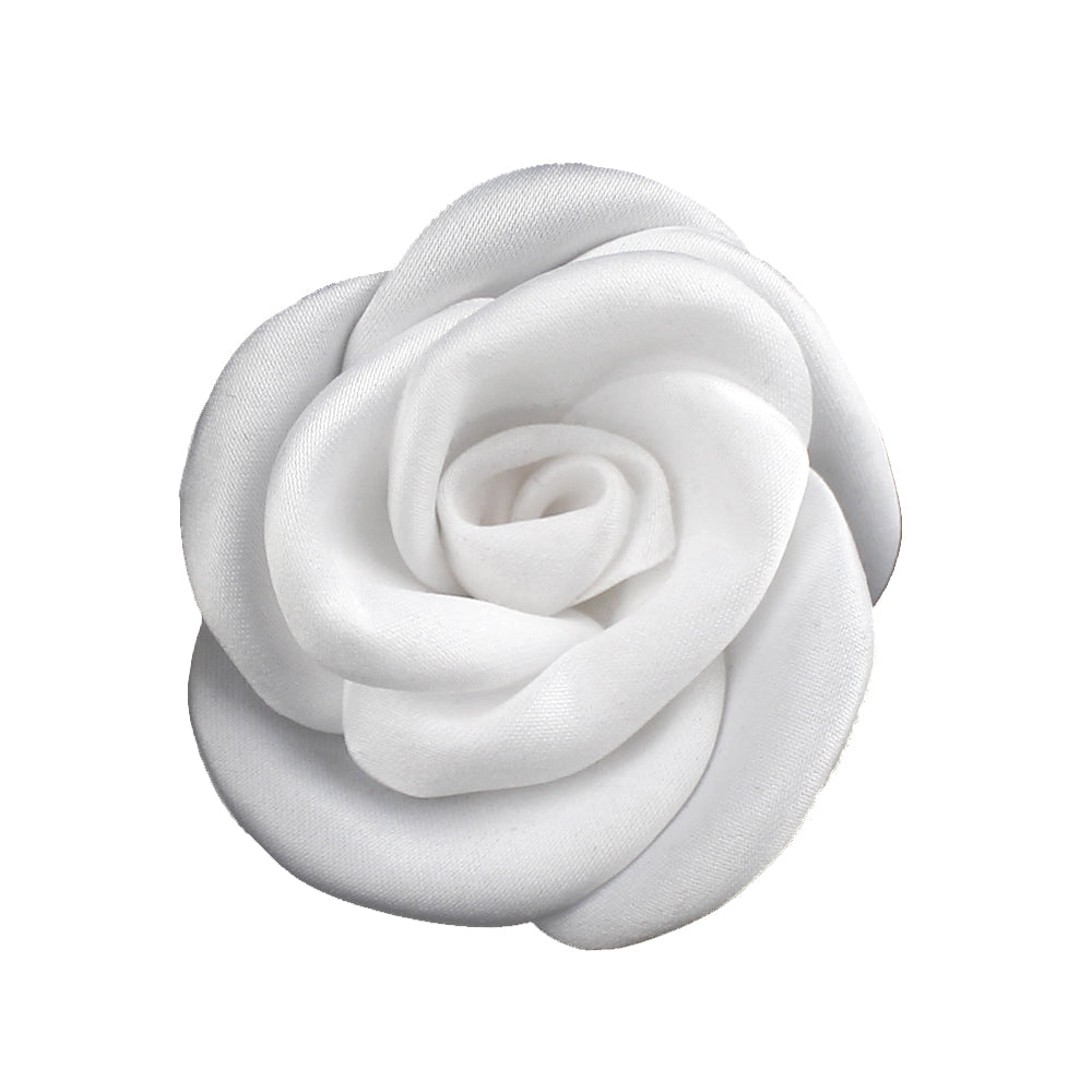 Flor de raso 5 5 cm blanco