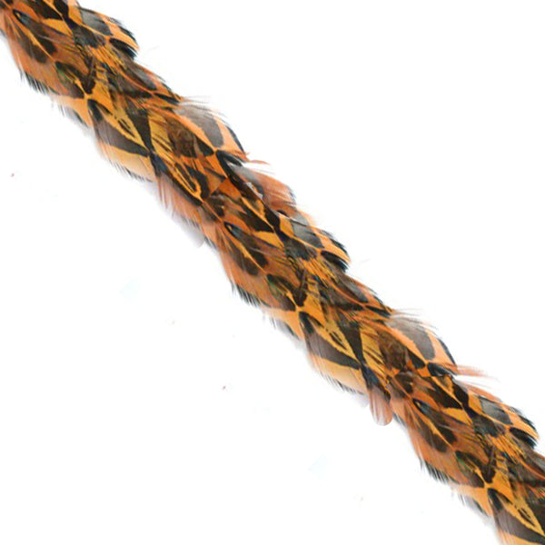Galón Pluma faisán 3 CM marrón teja