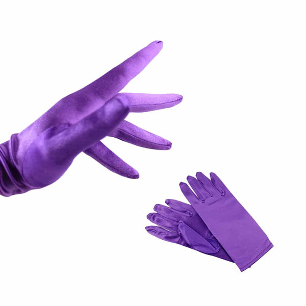 Guantes Raso cortos morado