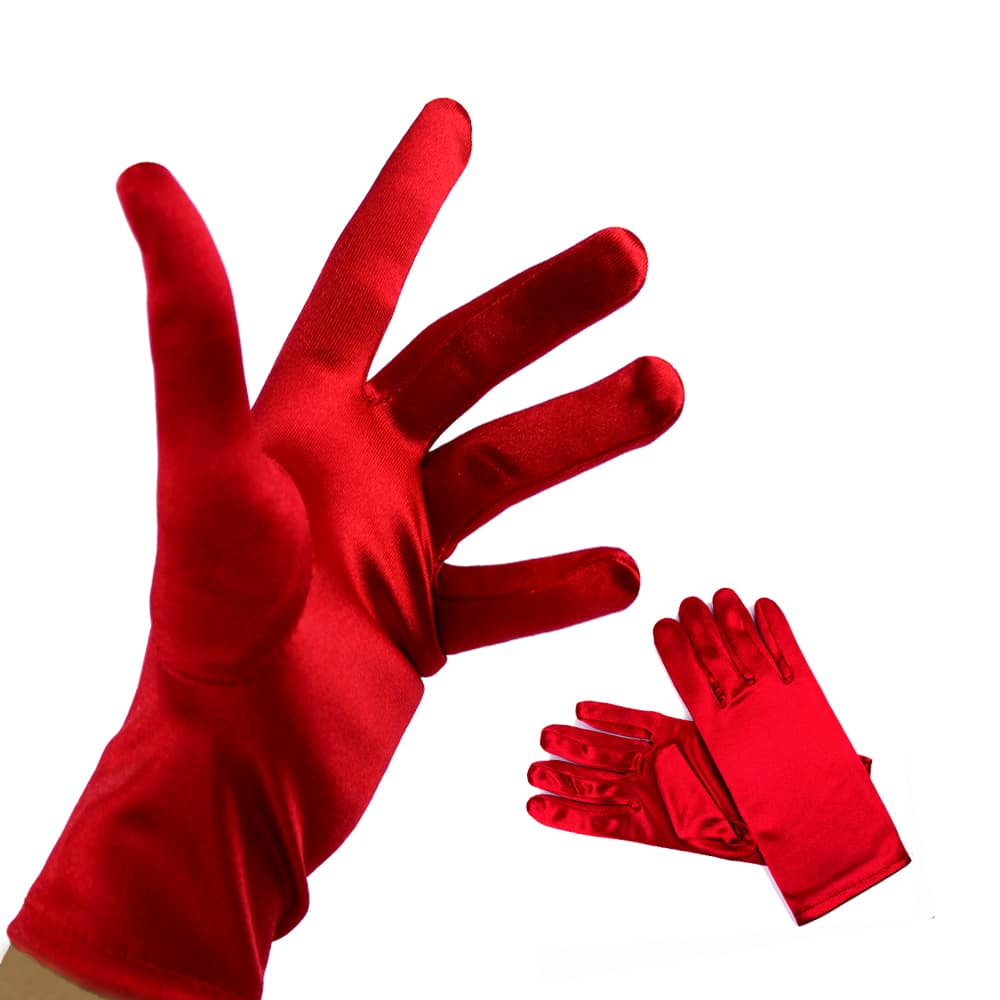 Guantes Raso cortos rojo