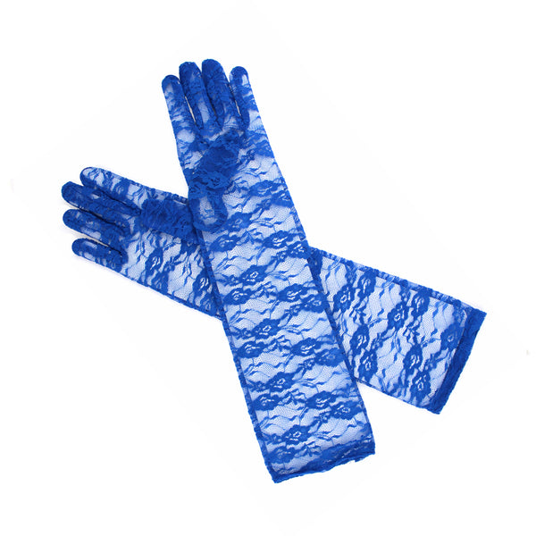Guantes de encaje 40 cm AZUL KLEIN