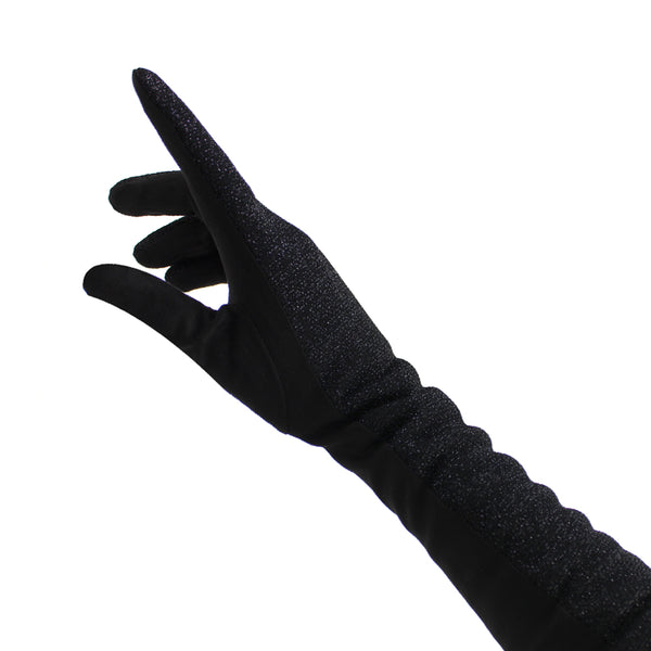 Guantes terciopelo brillo negro