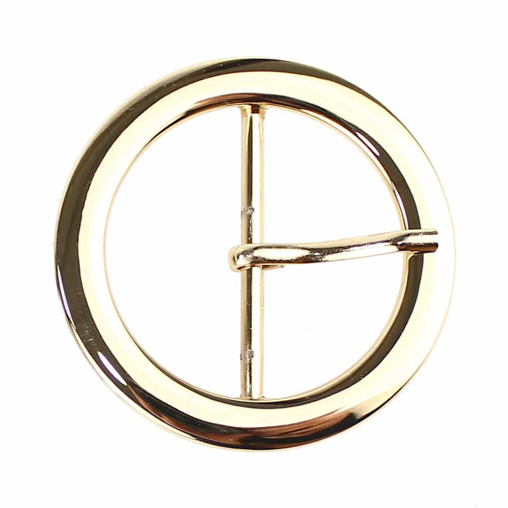 Hebilla circular de Zamak oro