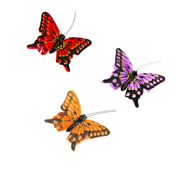 Mariposa de plumas 8 cm portada