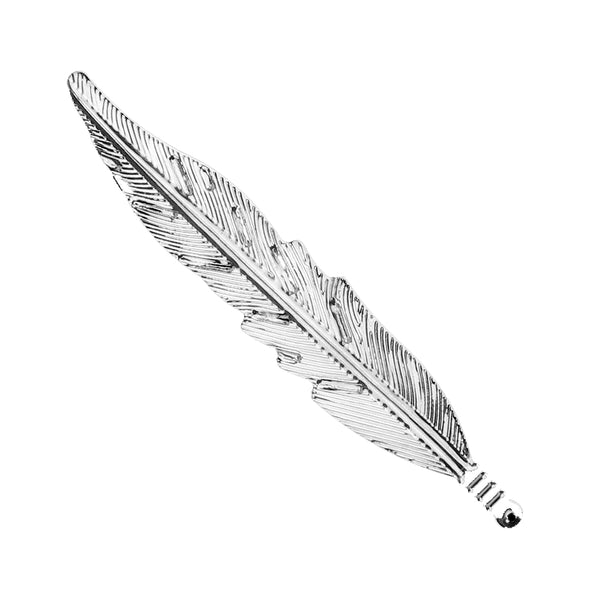 Pluma de latón 11×2 cm plata