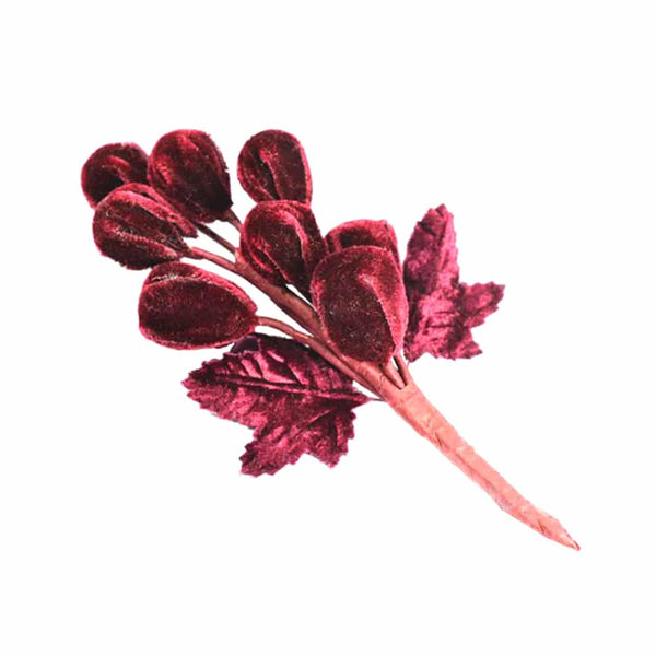 Ramillete 8 uvas terciopelo burdeos
