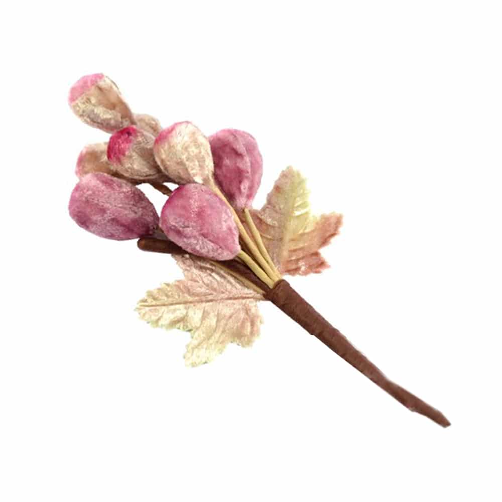Ramillete 8 uvas terciopelo rosa degradado