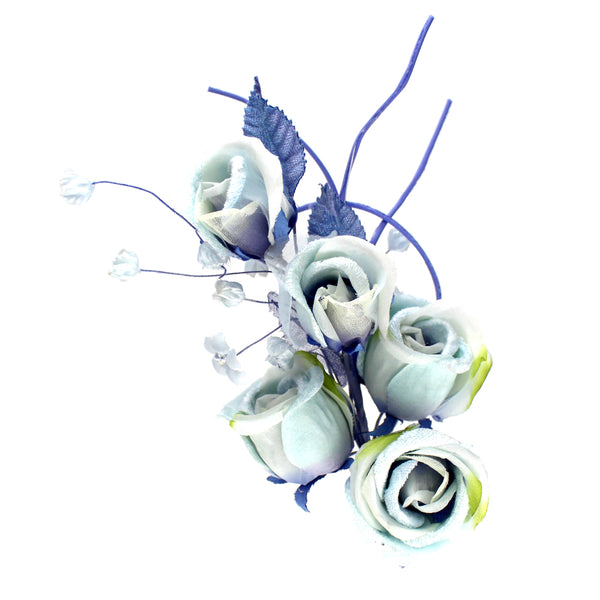 Ramo 5 Rosas 21×10 cm celeste