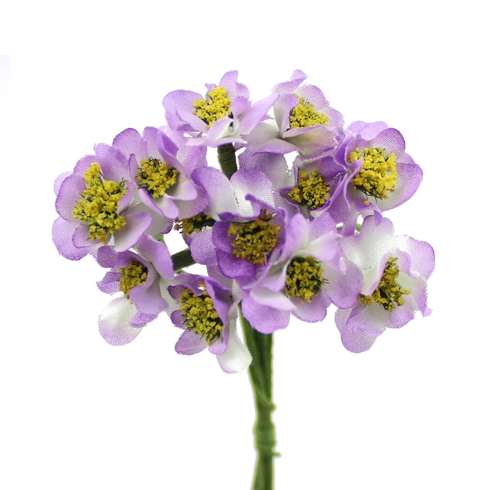 Ramo de florecillas con pistilos 10×5 cm malva