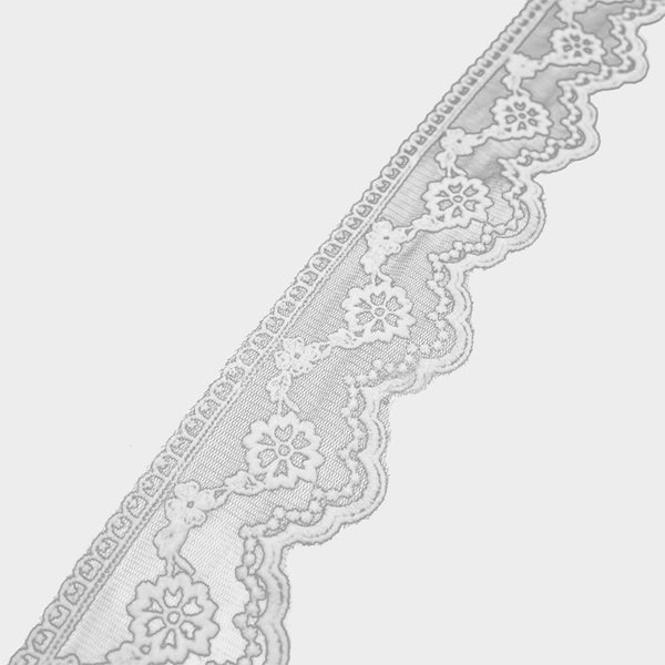 Tira encaje bordado algodón y nylon 5 cm blanco