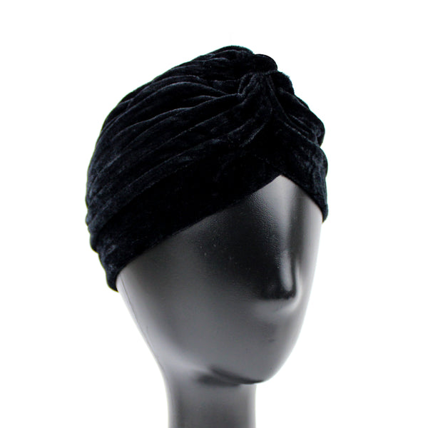 Turbante cerrado terciopelo negro
