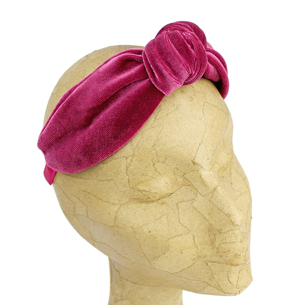 Turbante diadema terciopelo burgundy