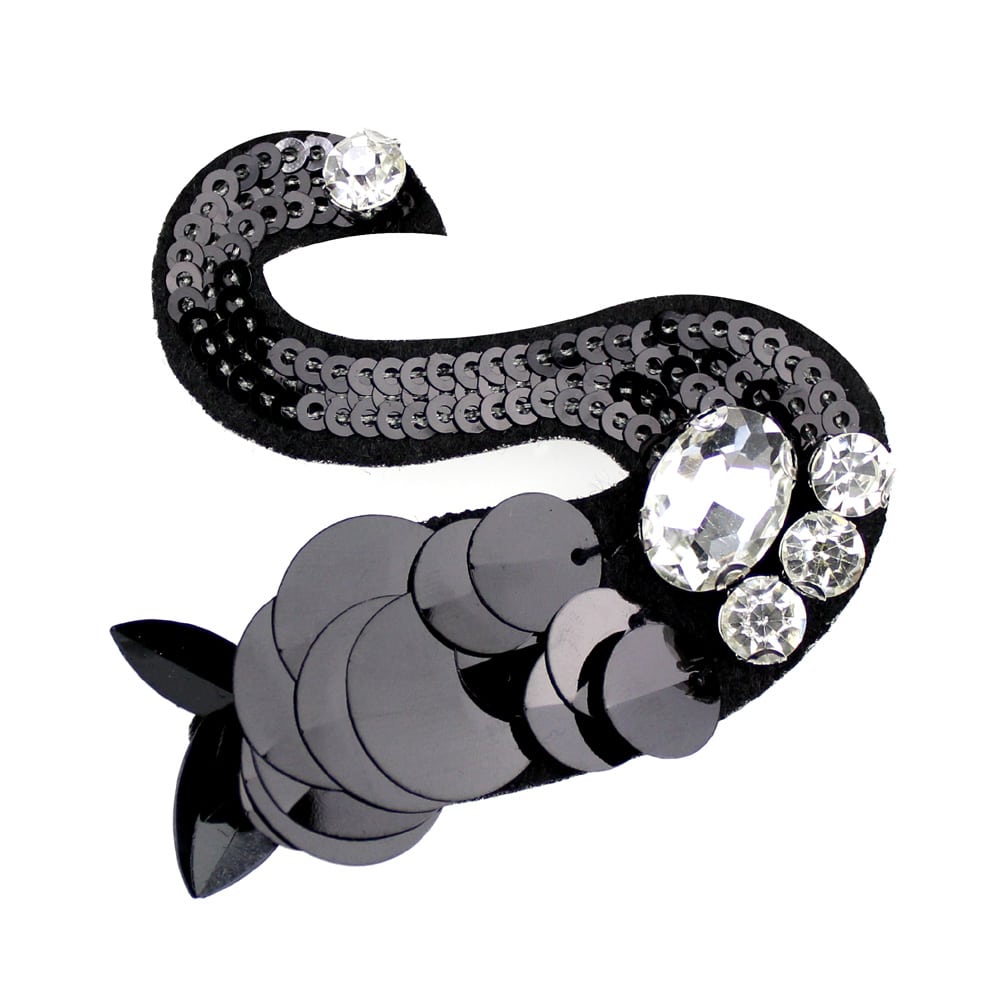 aplicacion cisne termoadhesiva 6 cm negro
