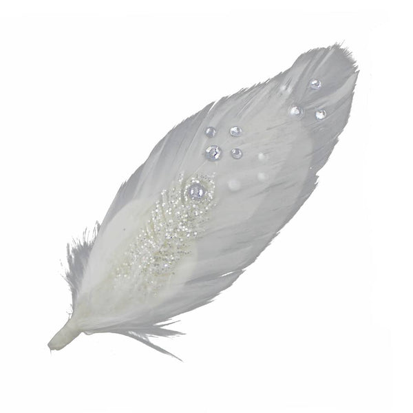 aplique pluma liso blanco