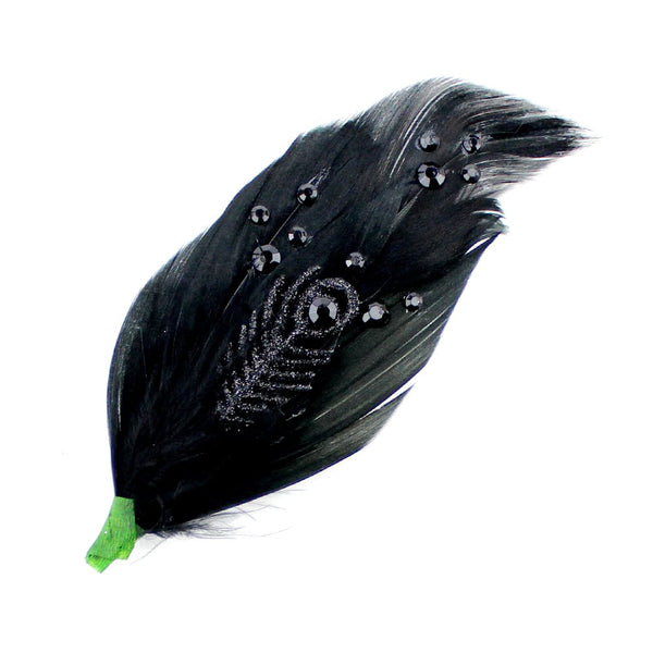 aplique pluma liso negro