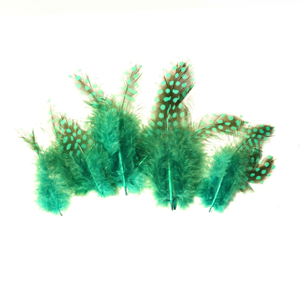 bolsa plumas guinea 10 cm jade